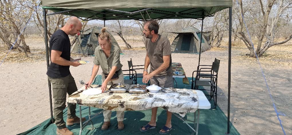 Meals while camping Mobile safari